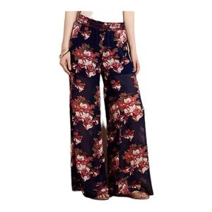 Anthropologie Elevenses Fire Lily Wide-Leg Pants